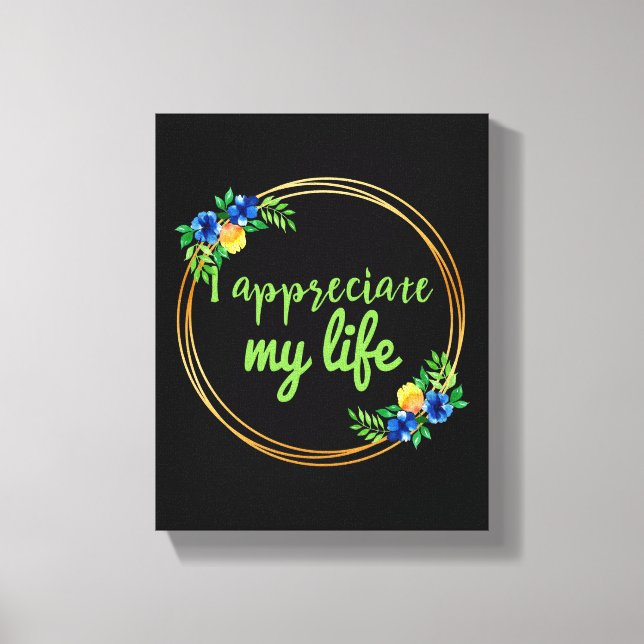 Impressão Em Tela citações positivas para a vida e o trabalho (Frente)