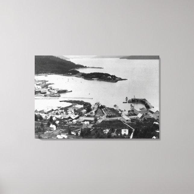 Impressão Em Tela City View of Wrangell, Alaska Photoógrafo (Frente)