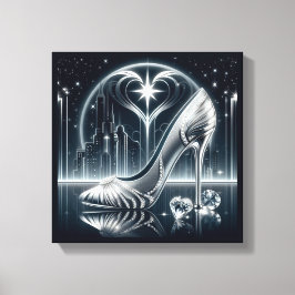 Impressão Em Tela CityScape, Stilettos e Diamantes