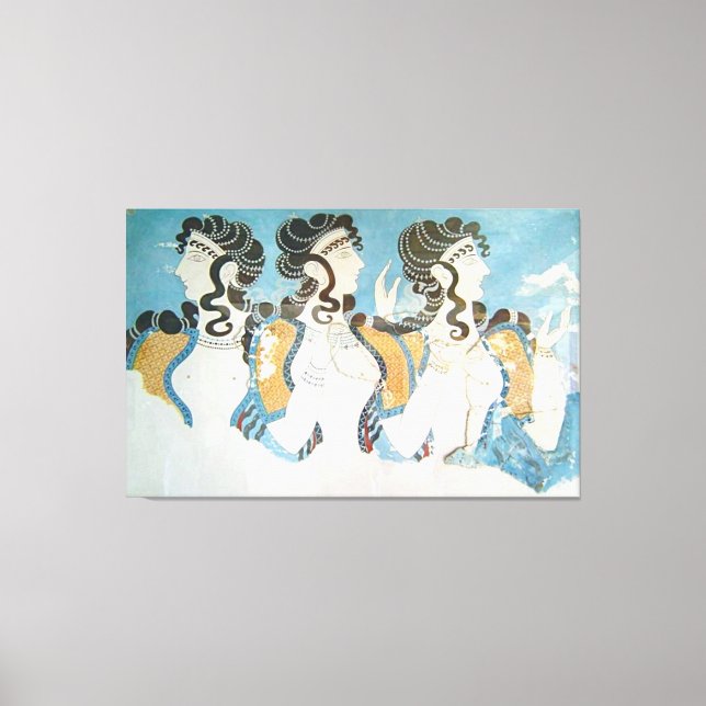 Impressão Em Tela Civilização Minoana / 3 Mulheres / Idade do Bronze (Frente)