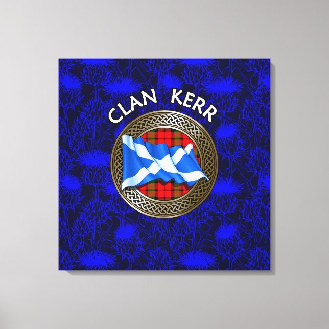Impressão Em Tela Clan Baird Tartan Knot & Flag (Frente)