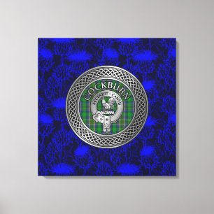 Impressão Em Tela Clan Cockburn Crest & Tartan Knot no Thiste