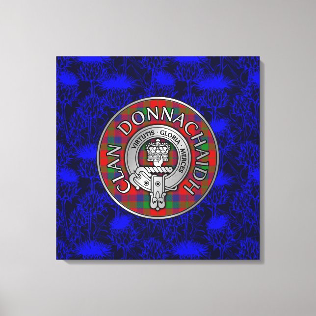 Impressão Em Tela Clan Donnachaidh Crest & Tartan sobre o tema (Frente)