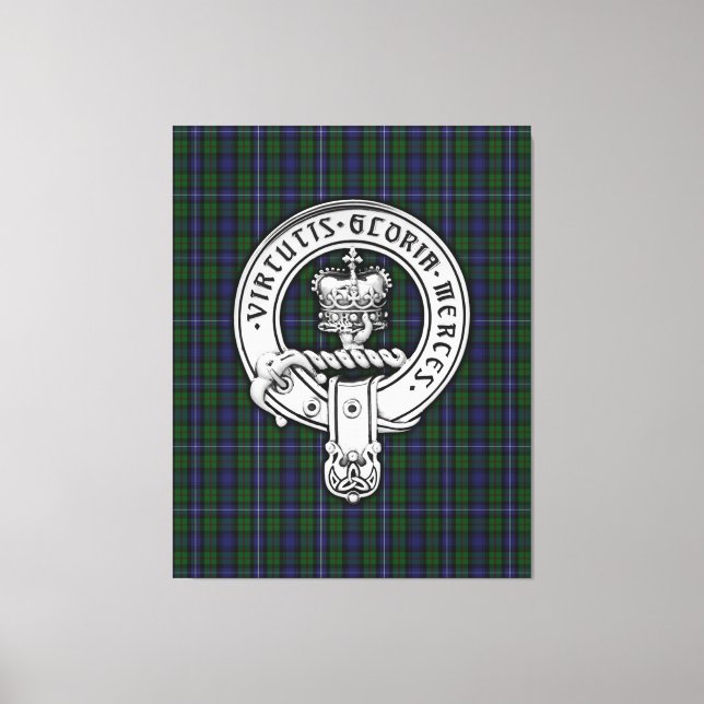 Impressão Em Tela Clan Donnachaidh (Robertson) Crest/Hunting Tartan (Frente)