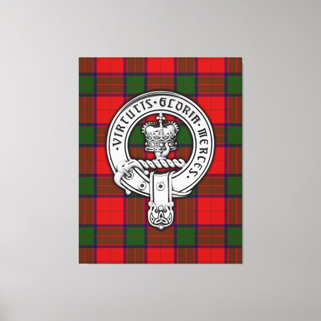 Impressão Em Tela Clan Donnachaidh (Robertson) Crest & Tartan (Frente)