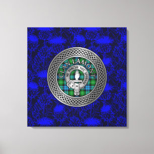 Impressão Em Tela Clan Lamont Crest & Tartan Knot sobre o assunto