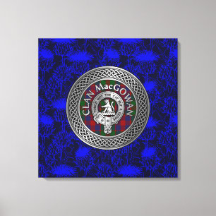 Impressão Em Tela Clan MacGowan Crest & Tartan Knot no Thistle