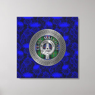 Impressão Em Tela Clan Malcolm Crest & Tartan Knot sobre o assunto