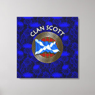 Impressão Em Tela Clan Scott Crest & Tartan Knot sobre o assunto
