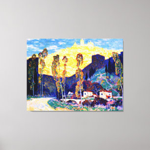 Impressão Em Tela Clarence Gagnon art, noite, Siena