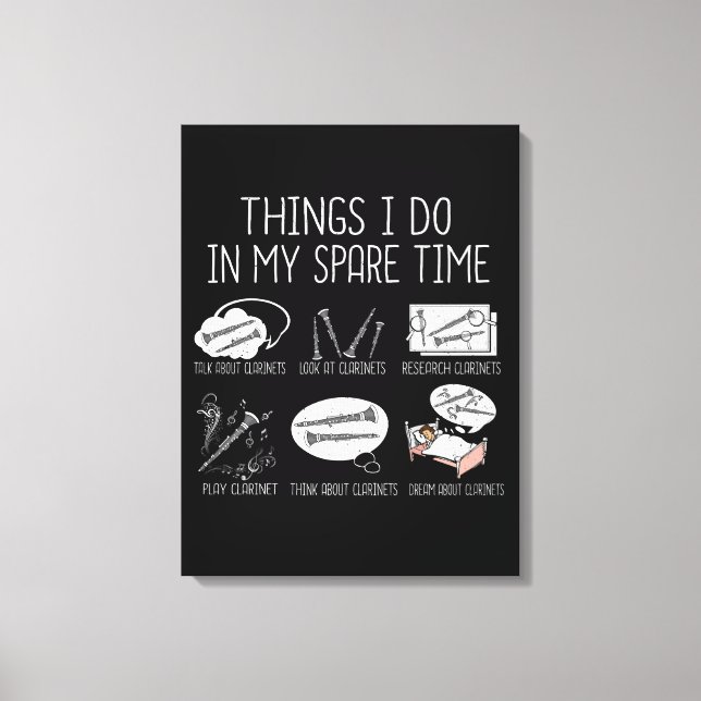 Impressão Em Tela Clarinet Player Men Orquestra Funny Clarinet (Frente)