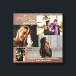 Impressão Em Tela Classe de formando do Rosa de Colagem de Fotografi<br><div class="desc">Tire as fotos da sua formatura,  seu filho,  ou qualquer evento para lembrar do dia. Tudo pode ser personalizado,  movido ou removido. Rosa rosa-rosa,  brilho de ouro.</div>