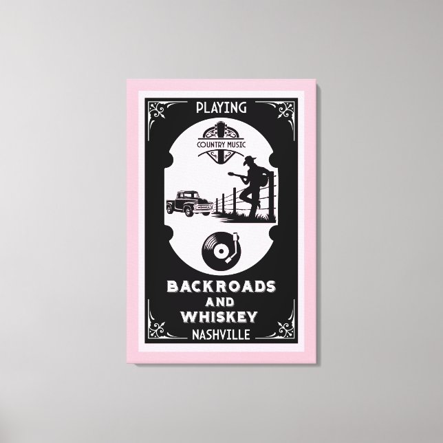 Impressão Em Tela Classic Romantic Country Music (Frente)