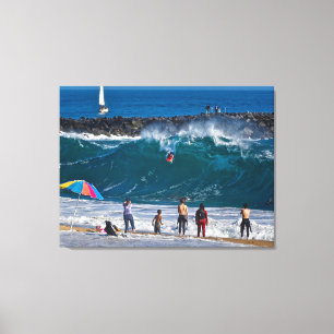 Impressão Em Tela Classic Wedge Wipeout - Newport Beach, Ca