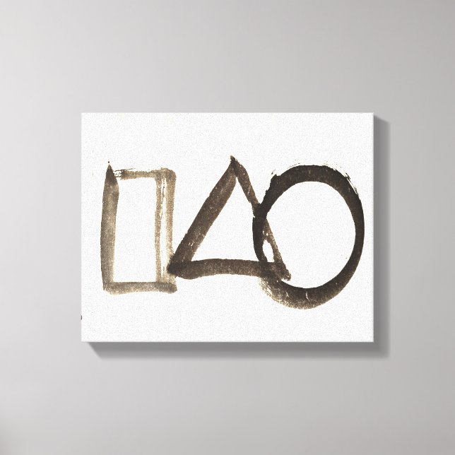 Impressão Em Tela Clássicos Zen - Gibon Sengai - Círculo, Triângulo, (Frente)