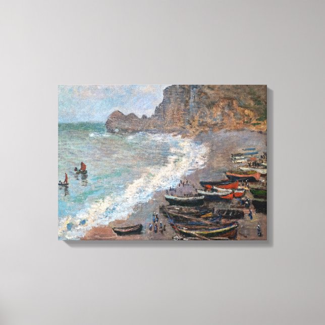 Impressão Em Tela Claude Monet - A praia em Etretat (Frente)