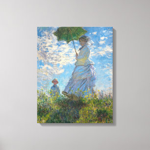 Impressão Em Tela Claude Monet - A Promenade, Mulher com Parasol