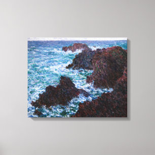 Impressão Em Tela Claude Monet - As Rochas de Belle-Ile, Costa Selva