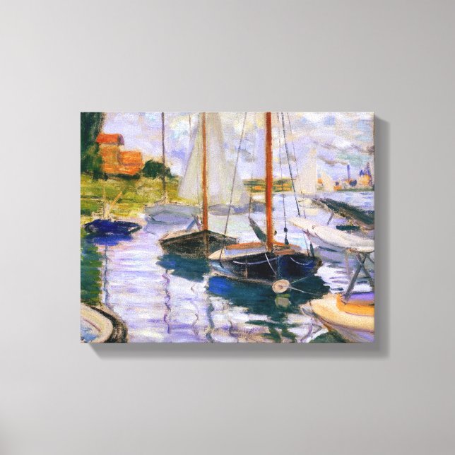 Impressão Em Tela Claude Monet - Barcos à vela no Sena (Frente)