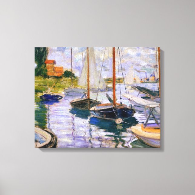 Impressão Em Tela Claude Monet - Barcos à vela no Sena (Frente)