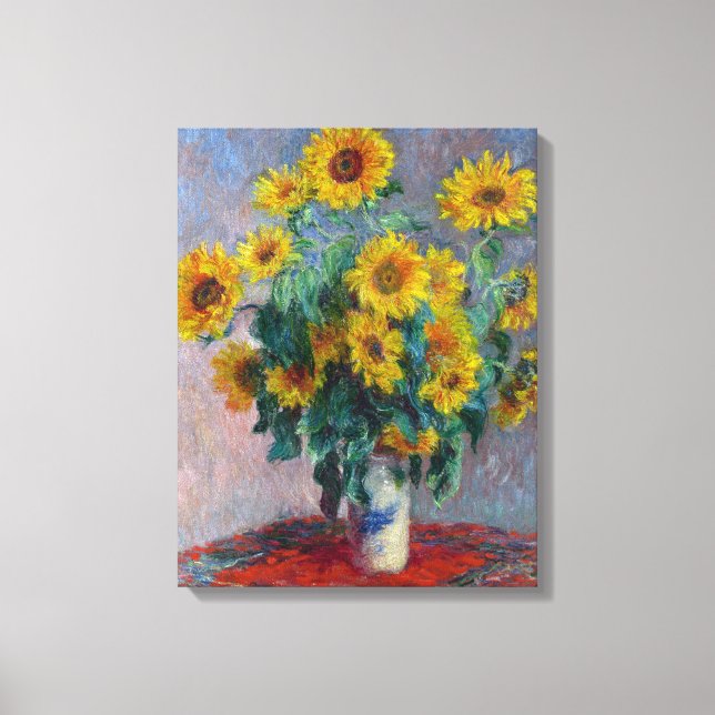 Impressão Em Tela Claude Monet Buquê de Sunflower (Frente)