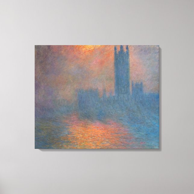 Impressão Em Tela Claude Monet - Câmaras do Parlamento, Londres (Frente)