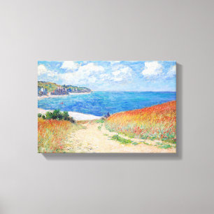 Impressão Em Tela Claude Monet - Caminho em Campos de Trigo em Pourv