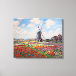 Impressão Em Tela Claude Monet - Campo de Tulipas na Holanda