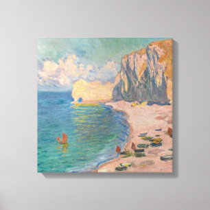Impressão Em Tela Claude Monet - Etretat: Praia e Falaise d'Amont