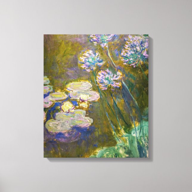Impressão Em Tela Claude Monet - Lírios e Agapanthus (Frente)