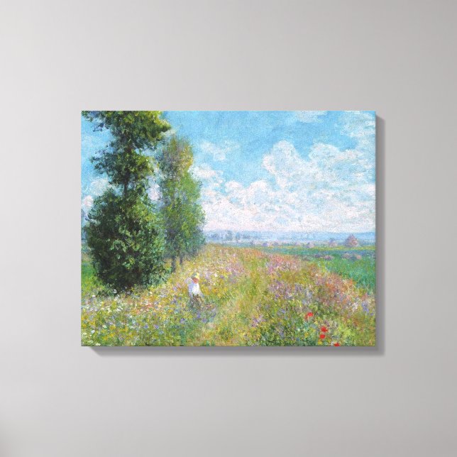 Impressão Em Tela Claude Monet - Meadow With Poplars (Frente)
