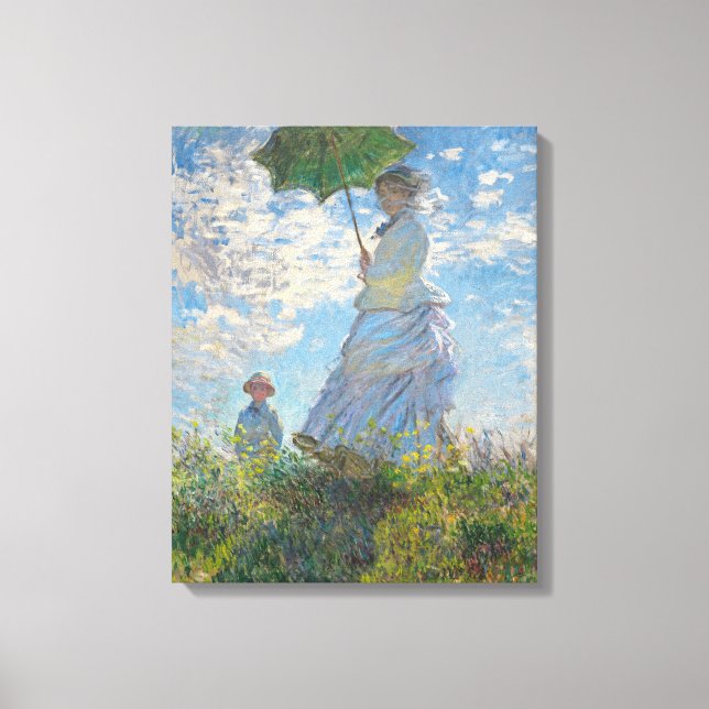 Impressão Em Tela Claude Monet | Mulher com Parasol (Frente)