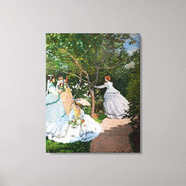 Impressão Em Tela Claude Monet - Mulheres no Jardim (Frente)