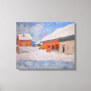 Impressão Em Tela Claude Monet - Noruega, Casas Vermelhas em Bjorneg
