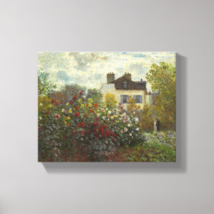 Impressão Em Tela Claude Monet o jardim do artista em Argenteuil