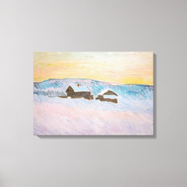 Impressão Em Tela Claude Monet - Paisagem Noruega, Casas Azuis (Frente)