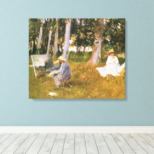 Impressão Em Tela Claude Monet Pintando, Beira de um Bosque por Sarg