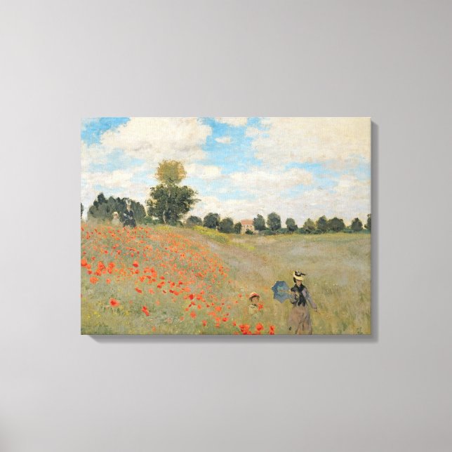 Impressão Em Tela Claude Monet | Poppies selvagens, perto da Argenti (Frente)