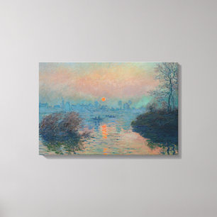 Impressão Em Tela Claude Monet - Pôr do sol no Sena em Lavacourt
