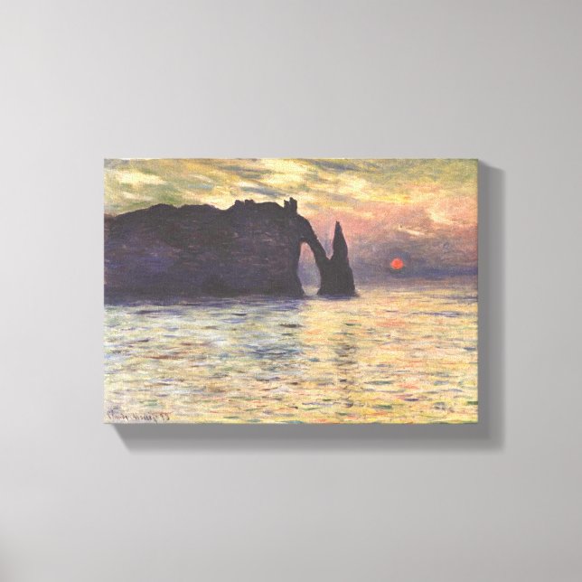 Impressão Em Tela Claude Monet – The Cliff Étretat – Sunset – 1883 (Frente)