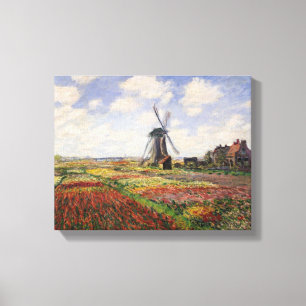 Impressão Em Tela Claude Monet   Tulip Fields Rijnsburg Windmill