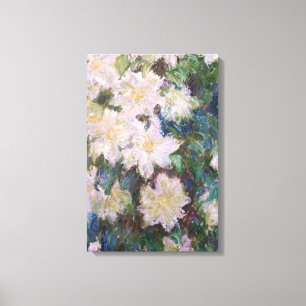 Impressão Em Tela Claude Monet - White Clematis Faux