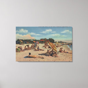 Impressão Em Tela Clearwater, FL - Sunbathers na praia de Clearwater