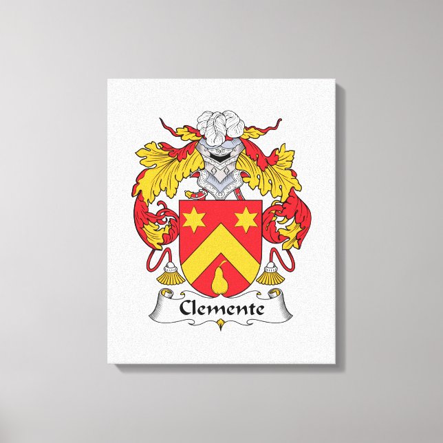 Impressão Em Tela Clemente Family Crest (Frente)