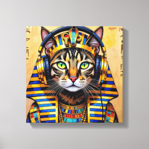 IMPRESSÃO EM TELA CLEOPATRA RAINHA DO NILO-GATO BENGALA