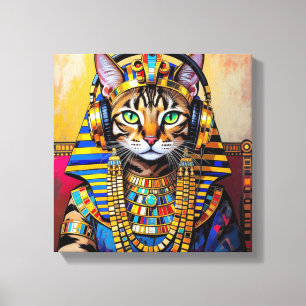 IMPRESSÃO EM TELA CLEOPATRA RAINHA DO NILO-GATO BENGALA 2