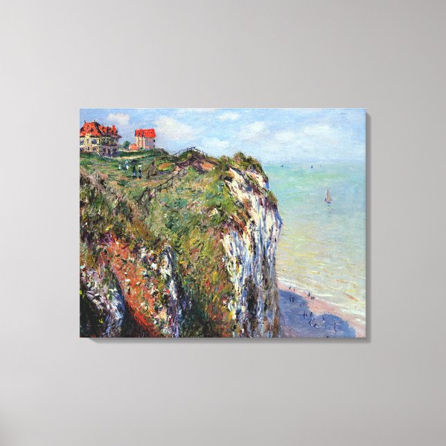 Impressão Em Tela Cliff At Dieppe, por Claude Monet (Frente)