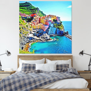 Impressão Em Tela Cliffside Dreams: Cores de Manarola