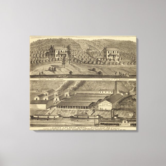 Impressão Em Tela Clinton Fire Brick Works Anderson (Frente)