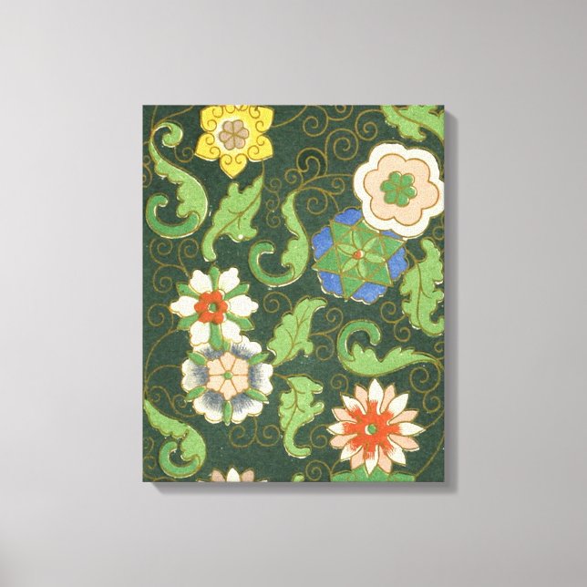 Impressão Em Tela Cloisonte China Patter Asiático Oriental (Frente)